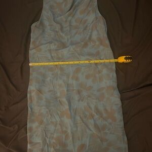 Armani Exchange Light Blue and Taupe Floral Midi Dress